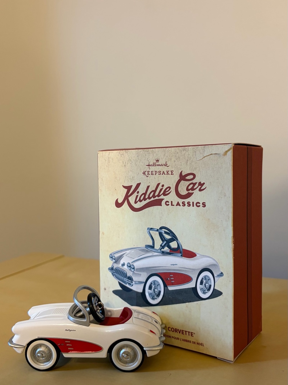 Hallmark Kiddie Car Classics White and Red Corvette Toy Car